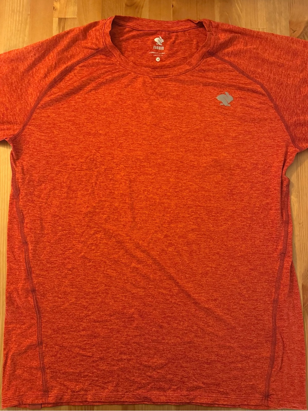rabbit Men's EZ Tee Performance Running Shirt -Red Heather size large